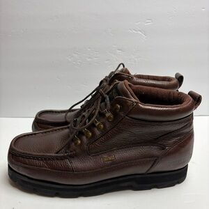 Wolverine Brown Leather Moc-Toe Work Boots Lace-up Mens size 11 06674